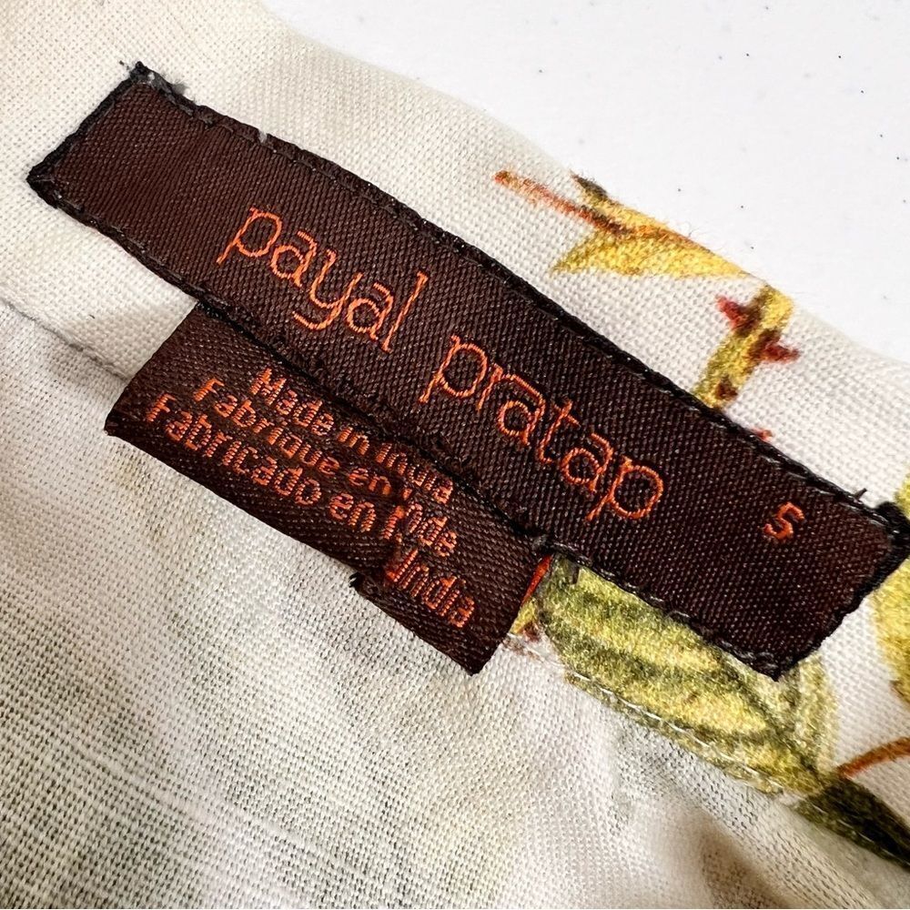 Anthropologie Payal Pratap Floral Longline Linen Blazer Jacket - Picture 8 of 13